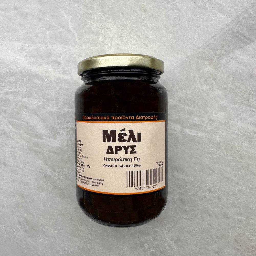 ΜΕΛΙ ΔΡΥΣ (ΒΕΛΑΝΙΔΙΑΣ) ΗΠΕΙΡΩΤΙΚΗΣ ΓΗΣ 450gr
